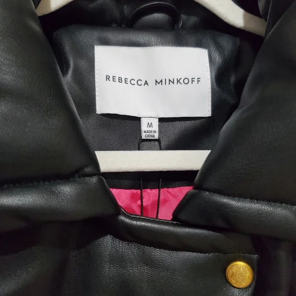 REBECCA MINKOFF Cropped Padded Moto Jacket Size M - Picture 6 of 8